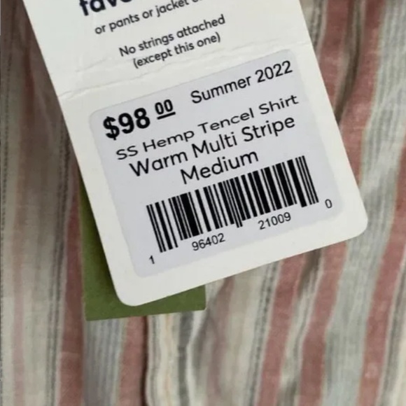 Marine Layer Men's Short Sleeve Warm Hemp Tencel Shirt Warm Multi Stripe M NWT - Picture 4 of 8